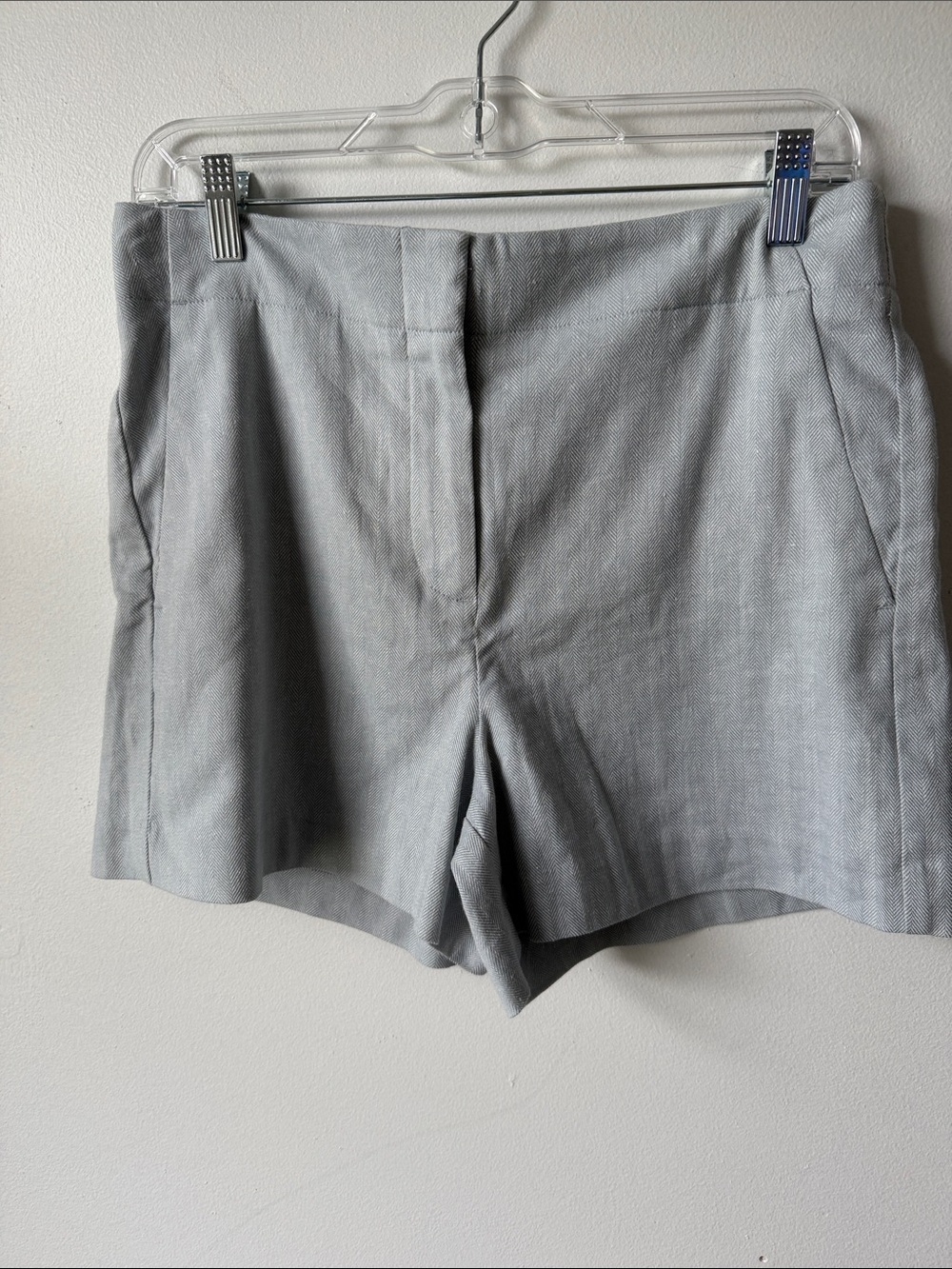 LOFT Light Gray Tailored High-Rise Bermuda Shorts